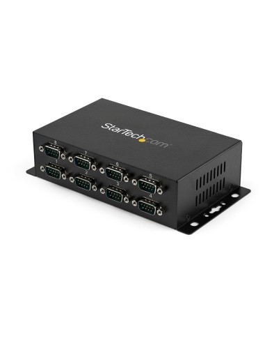 Adaptador Hub Concentrador USB a 8 Puertos Serie RS232 Industrial Montaje en Pared Riel DIN