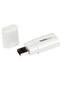 Tarjeta de Sonido Estéreo USB Externa Adaptador Conversor - Blanco 2