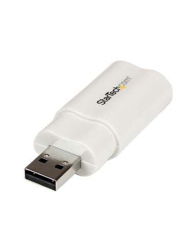 Tarjeta de Sonido Estéreo USB Externa Adaptador Conversor - Blanco