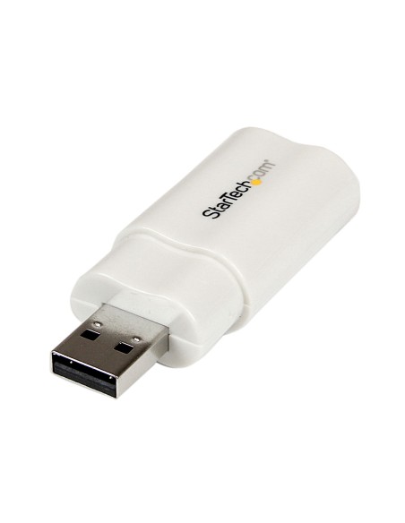 Tarjeta de Sonido Estéreo USB Externa Adaptador Conversor - Blanco