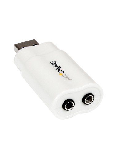 Tarjeta de Sonido Estéreo USB Externa Adaptador Conversor - Blanco