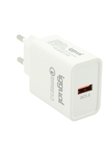 Cargador 1xUSB carga rápida QC3.0 18W