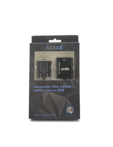 Adaptador VGA a HDMI + audio + microUSB