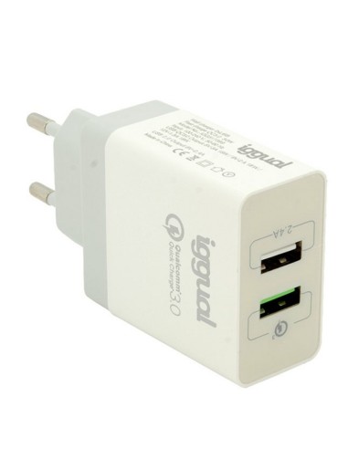 Cargador 2xUSB carga rápida QC3.0 30W