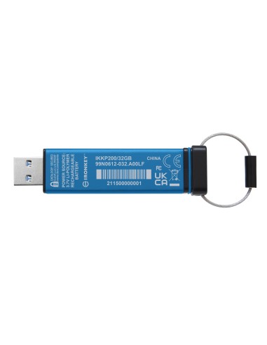 IronKey Keypad 200 unidad flash USB 32 GB USB tipo A 3.2 Gen 1 (3.1 Gen 1) Azul
