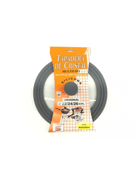 19035 tapa para alimentos Gris, Transparente Vidrio, Silicona Alrededor Tapa para boles