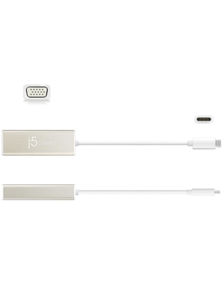 JCA111 Adaptador gráfico USB 1920 x 1080 Pixeles Aluminio, Blanco