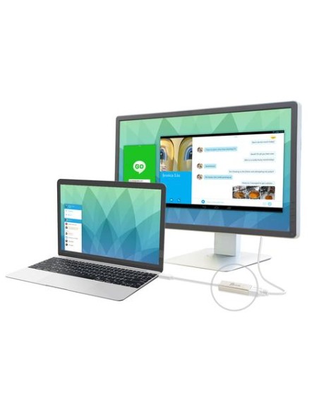 JCA111 Adaptador gráfico USB 1920 x 1080 Pixeles Aluminio, Blanco