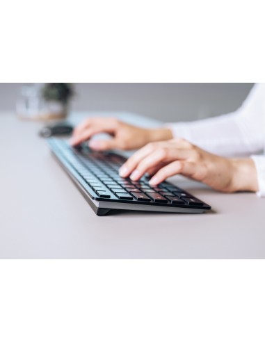 KW 9100 SLIM teclado RF Wireless + Bluetooth QWERTY Español Negro