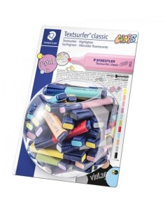 Expositor burbuja 100 marcadores fluorescentes texsurfer 364 colors pastel ampvintage