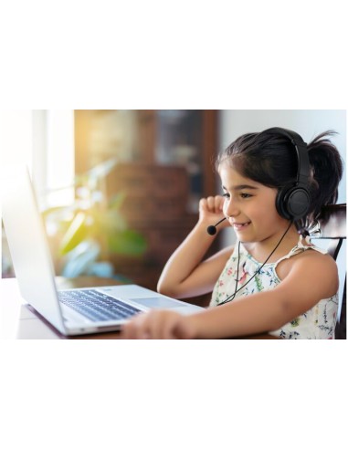 Auriculares USB-A clásicos con micrófono y control de volumen