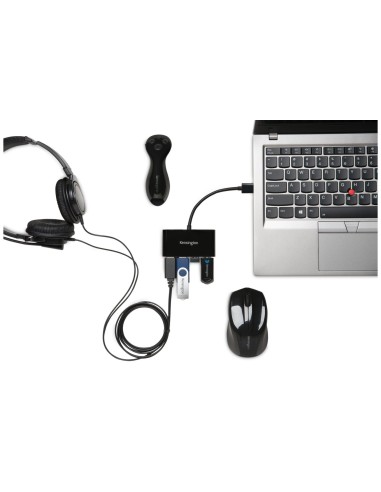 Hub USB 3.0 de cuatro puertos UH4000: negro