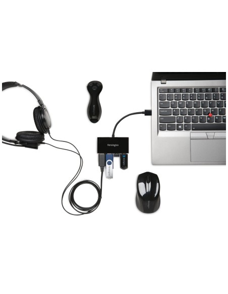 Hub USB 3.0 de cuatro puertos UH4000: negro