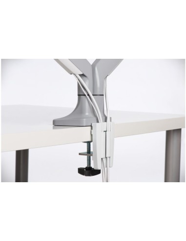 Brazo SmartFit® de altura ajustable con controles de un solo toque para dos monitores