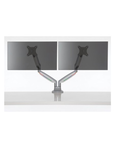 Brazo SmartFit® de altura ajustable con controles de un solo toque para dos monitores