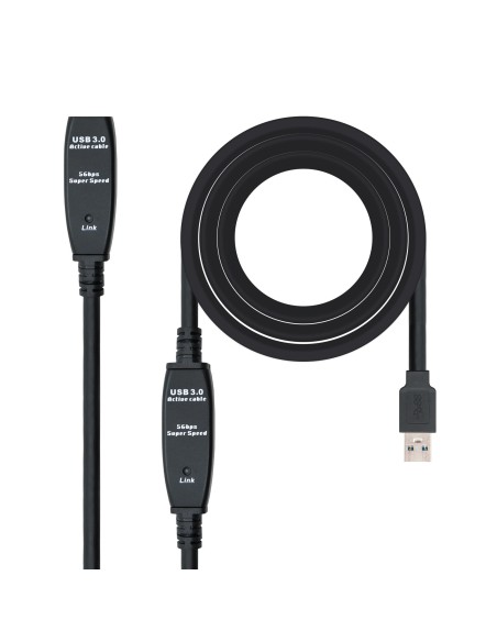 Cable USB 3.0 prolongador con amplificador, tipo A/M-A/H, 10m