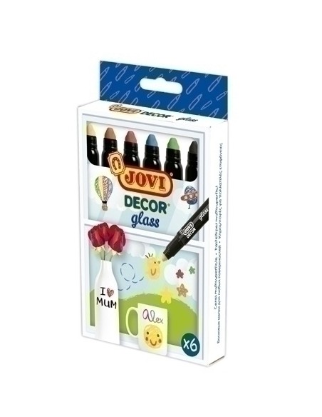 JOVI CERAS JOVIDECOR GLASS EN STICK COLORES SURTIDOS -ESTUCHE DE 6-