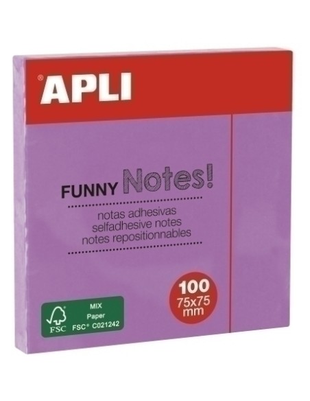 TACO NOTAS APLI 75x75PASTEL LL - Pack de 12 unidades