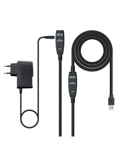Cable USB 3.0 prolongador con amplificador, tipo A/M-A/H, 10m