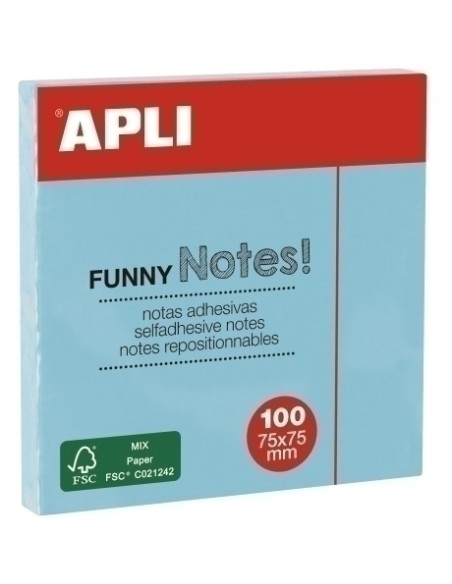 TACO NOTAS APLI 75x75PASTEL AZ - Pack de 12 unidades