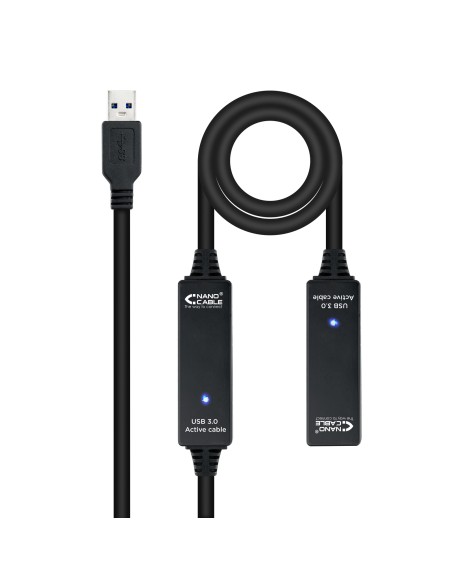 Cable USB 3.0 prolongador con amplificador, tipo A/M-A/H, 15m