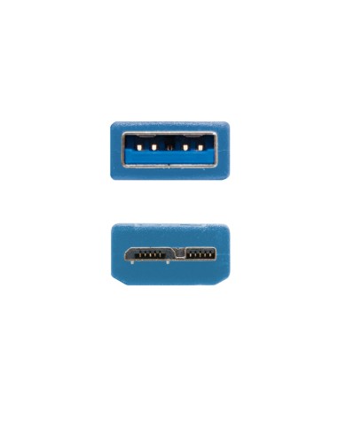 CABLE USB 3.0, TIPO A/M-MICRO B/M, AZUL, 1.0 M