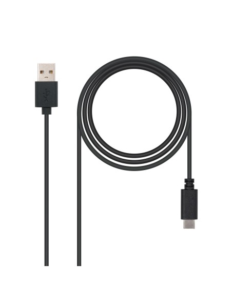 USB 2.0, 2m cable USB USB C 2 x USB A Negro