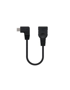CABLE USB 2.0 OTG ACODADO, TIPO MICRO B/M-A/H, NEGRO, 15 CM