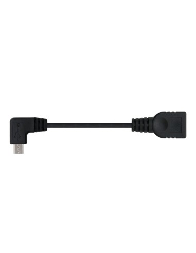 CABLE USB 2.0 OTG ACODADO, TIPO MICRO B/M-A/H, NEGRO, 15 CM