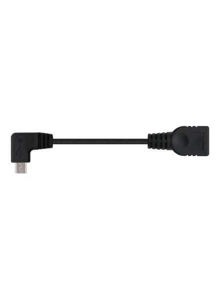 CABLE USB 2.0 OTG ACODADO, TIPO MICRO B/M-A/H, NEGRO, 15 CM