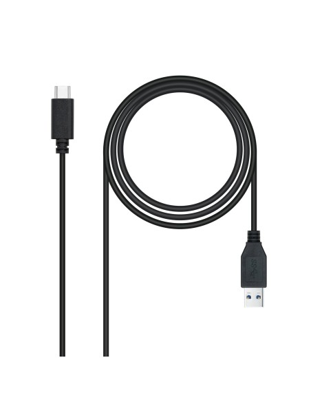 Cable USB 3.1 Gen2 10Gbps 3A, tipo USB-C/M-A/M, negro, 0.5 m