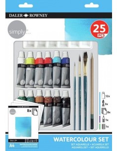 Set 25 tubos de acuarela 12ml simply Daler Rowney