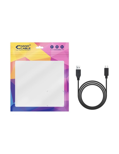 Cable USB 3.1 Gen2 10Gbps 3A, tipo USB-C/M-A/M, negro, 0.5 m