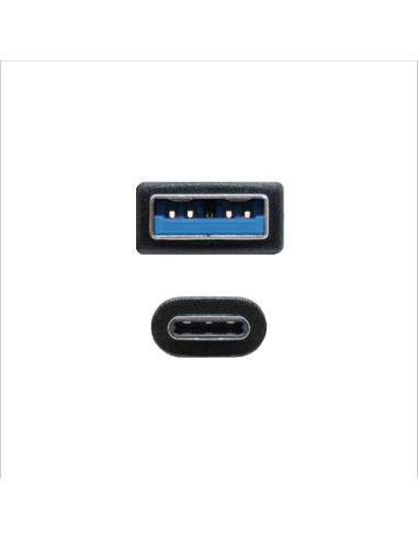 Cable USB 3.1 Gen2 10Gbps 3A, tipo USB-C/M-A/M, negro, 1.5 m