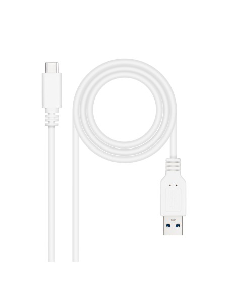 Cable USB 3.1, Gen2 10 Gbps 3A, tipo USB-C/M-A/M, Blanco, 1.5 m