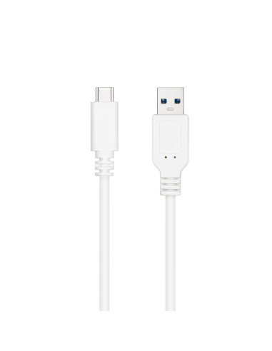 Cable USB 3.1, Gen2 10 Gbps 3A, tipo USB-C/M-A/M, Blanco, 1 m