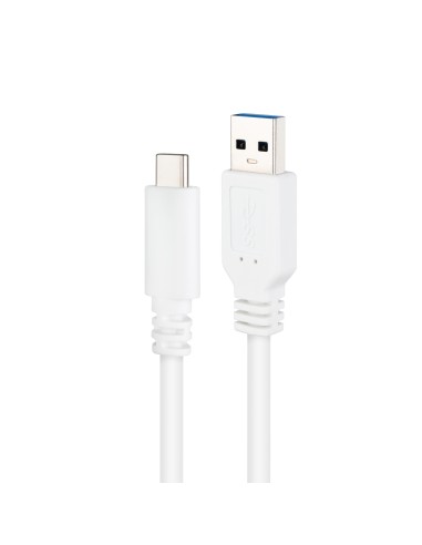 Cable USB 3.1, Gen2 10 Gbps 3A, tipo USB-C/M-A/M, Blanco, 1 m