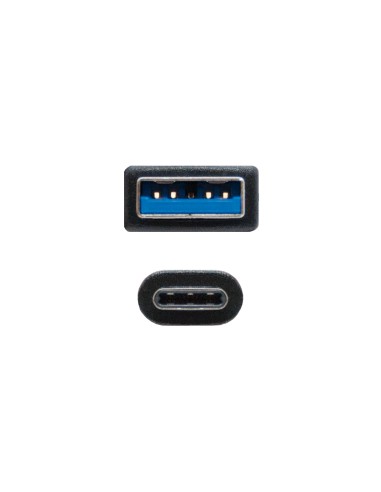 Cable USB 3.1, Gen2 10 Gbps 3A, tipo USB-C/M-A/M, Negro, 2 m