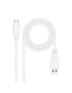 Cable USB 3.1, Gen2 10 Gbps 3A, tipo USB-C/M-A/M, Blanco, 2 m
