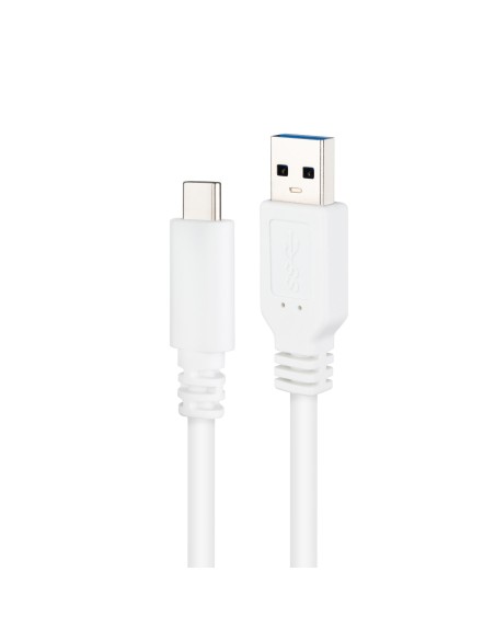 Cable USB 3.1, Gen2 10 Gbps 3A, tipo USB-C/M-A/M, Blanco, 2 m