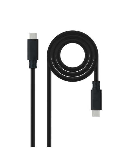 Cable USB 3.1 Gen2 10Gbps 5A, 4K/60Hz, USB-C/M-USB-C/M, Negro, 0.5 m