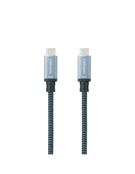 Cable USB 3.1 Gen2 10Gbps 5A, 4K/60Hz, USB-C/M-USB-C/M, Gris/Negro, 1 m