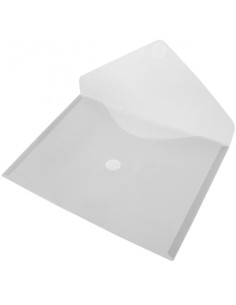 OFFICE BOX CARPETA SOBRE CIERRE C/VELCRO CLASSIC A5 APAISADO PLÁSTICO CRISTAL TRANSLÚCIDO 90461 - Pack de 10 unidades