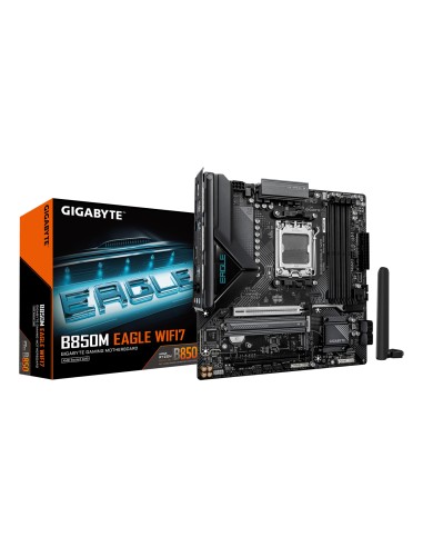 B850M EAGLE WIFI7 Placa Base  CPUs AMD Ryzen Serie 9000, VRM digital de 8+2+2 fases, hasta 8200 MHz DDR5 (O.C.), 1× M.2 PCIe 5.