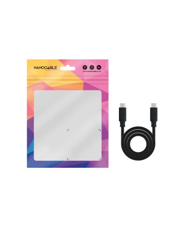 Cable USB 3.1 Gen2 10Gbps 5A, 4K/60Hz, USB-C/M-USB-C/M, Negro, 2 m