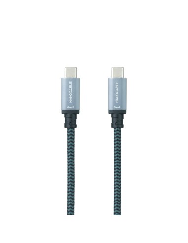 Cable USB 3.1 Gen2 10Gbps 5A, 4K/60Hz, USB-C/M-USB-C/M, Gris/Negro, 2 m