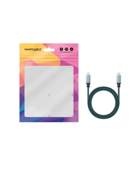 Cable USB 3.1 Gen2 10Gbps 5A, 4K/60Hz, USB-C/M-USB-C/M, Gris/Negro, 2 m