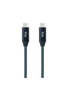 Cable USB 3.2 Gen2x2 20Gbps 5A/100W 4K/60Hz USB-C/M-USB-C/M, Gris/Negro, 0.5 m 2