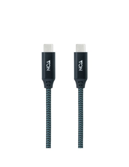 Cable USB 3.2 Gen2x2 20Gbps 5A/100W 4K/60Hz USB-C/M-USB-C/M, Gris/Negro, 0.5 m