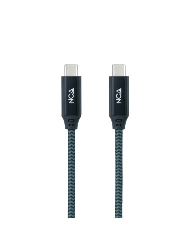 Cable USB 3.2 Gen2x2 20Gbps 5A/100W 4K/60Hz USB-C/M-USB-C/M, Gris/Negro, 2 m
